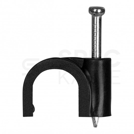 Uchwyty kablowe z gwoździem KLIP / FLOP 12mm czarne do kabli i przewodów okrągłych PAWBOL 100szt
