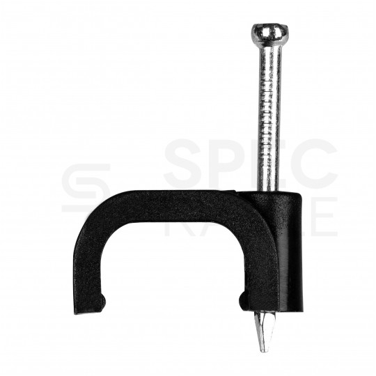 Uchwyty kablowe z gwoździem KLIP / FLOP 8x6mm czarne do kabli płaskich YDYp PAWBOL 100szt.