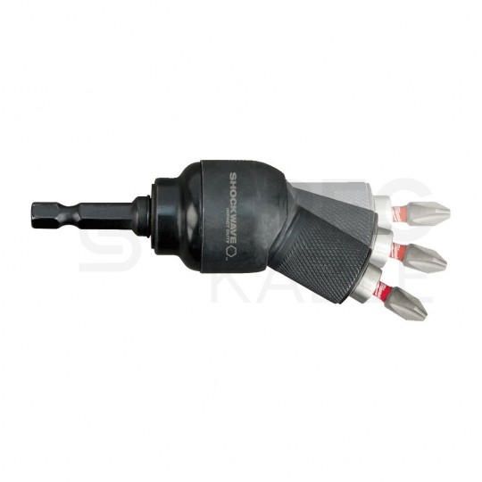Udarowa nasadka kątowa 1/4" HEX + 10x Bity Shockwave Impact Duty MILWAUKEE