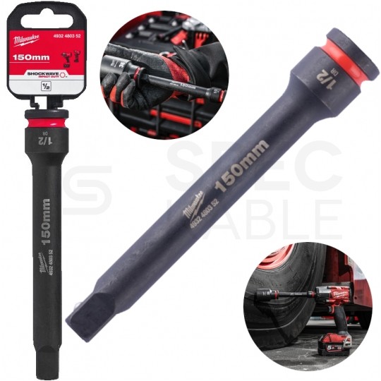 Udarowa nasadka sześciokątna długa adapter13mm 1/2" HEX o długości 150mm MILWAUKEE