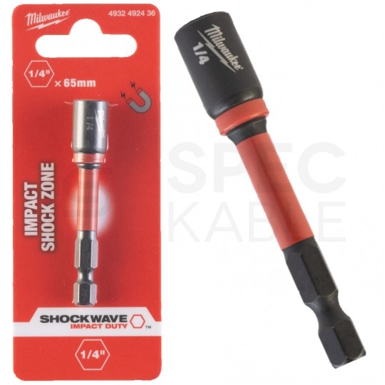 Udarowa nasadka sześciokątna magnetyczna adapter 1/4" HEX o długości 65mm MILWAUKEE