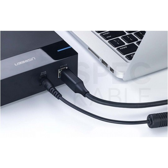 UGREEN Kabel USB 3.0 A / B (wtyk / wtyk dwustronny) czarny 1m