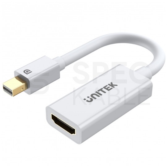 UNITEK Adapter mini DisplayPort -> HDMI 4K@30 (wtyk / gniazdo) biały 20cm