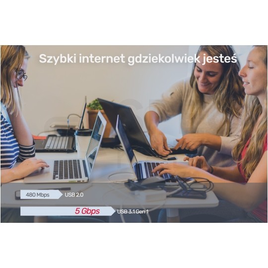 UNITEK Adapter sieciowy USB 3.1 A / Gigabit Ethernet RJ45 [8p8c] (wtyk / gniazdo) srebrny 12cm