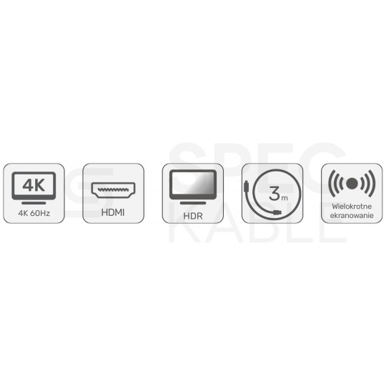 UNITEK Kabel HDMI 2.0 4K Premium High Speed Ultra HD 4K@60 kątowy 90 stopni 3m