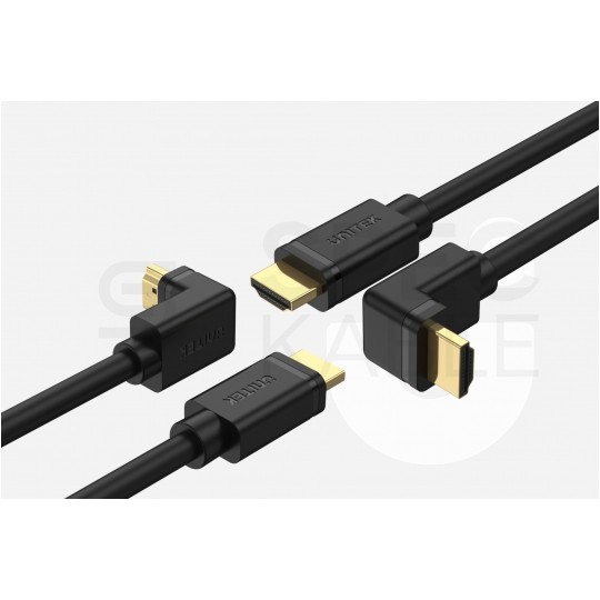UNITEK Kabel HDMI 2.0 4K Premium High Speed Ultra HD 4K@60 kątowy 90 stopni 3m