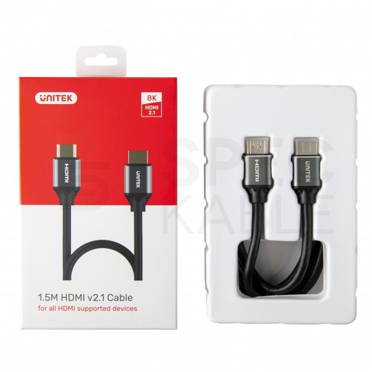 UNITEK Kabel HDMI 2.1 8K Ultra High Speed 8K@60 4K@120 2m
