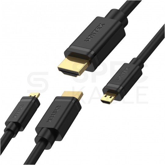 UNITEK Kabel micro HDMI - HDMI 4K@60 (wtyk / wtyk) 2m