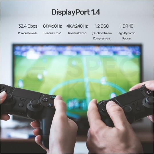 UNITEK Kabel optyczny DisplayPort 1.4 8K Ultra High Speed 8K@60 4K@120 5m