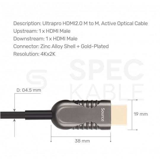 UNITEK Kabel optyczny HDMI 2.0 4K Premium High Speed Ultra HD 4K@60 40m