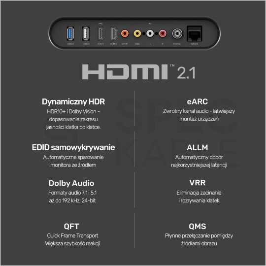 UNITEK Kabel optyczny HDMI 2.1 8K Ultra High Speed 8K@60 4K@120 1m