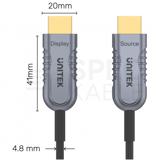 UNITEK Kabel optyczny HDMI 2.1 8K Ultra High Speed 8K@60 4K@120 5m