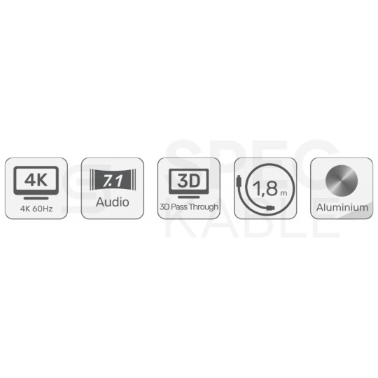 UNITEK Kabel USB typ-C / DisplayPort 1.2 4K@60 (wtyk / wtyk) 2m