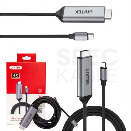 UNITEK Kabel USB typ-C / HDMI 2.0 4K (wtyk / wtyk) 1,8m