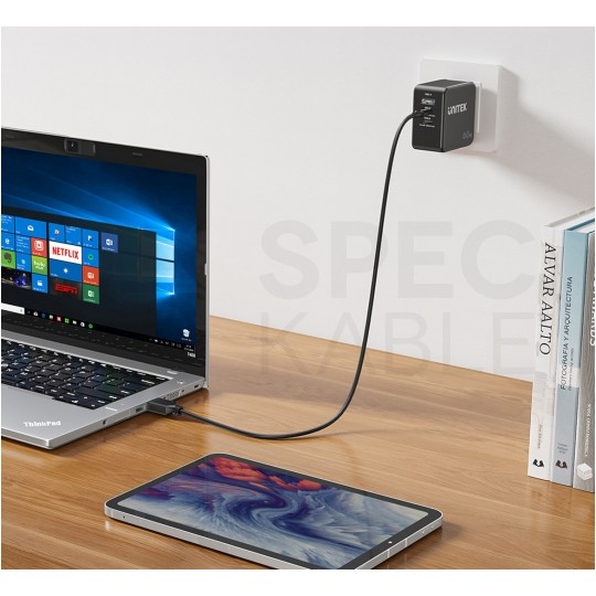 UNITEK Kabel zasilający USB-C - DC 11x4,5mm 65W PD do laptopów Lenovo 1,8m
