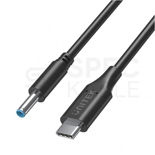 UNITEK Kabel zasilający USB-C - DC Jack 4,5x3mm 65W PD do laptopów HP 1,8m