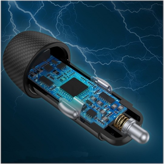 UNITEK Ładowarka samochodowa 38W USB-A QC 3.0 USB-C PD