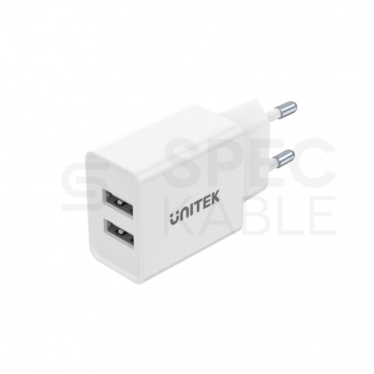 UNITEK Ładowarka sieciowa 2x USB (5V / 2,4A) Quick Charge [12W] biała