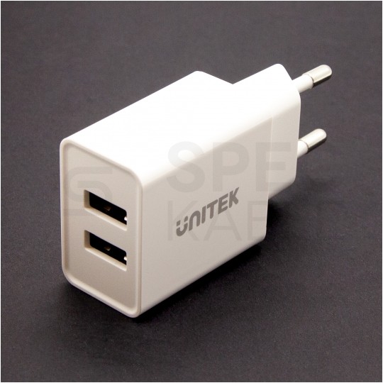 UNITEK Ładowarka sieciowa 2x USB (5V / 2,4A) Quick Charge [12W] biała