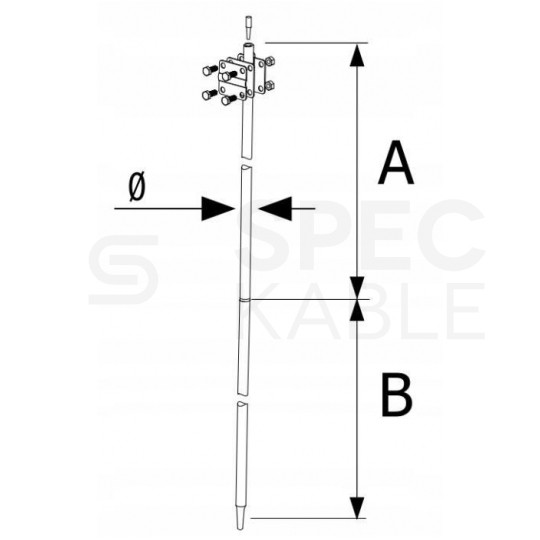 Uziom składany bezgwintowy ocynkowany ogniowo Kompletny 6m (4x1,5m)