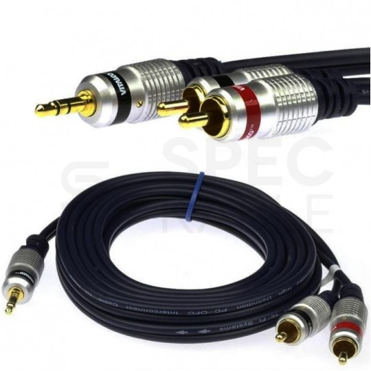 VITALCO JKD10 Kabel Audio AUX mini Jack 3,5mm Stereo (wtyk) / 2x RCA Cinch (wtyk) 15m