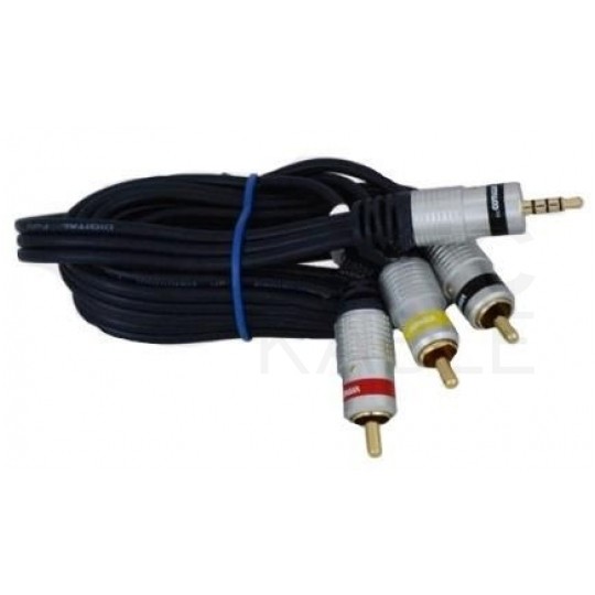 VITALCO JKD80 Kabel Audio AUX mini Jack 3,5mm 4-polowy (wtyk) / 3x RCA Cinch (wtyk) 1,5m