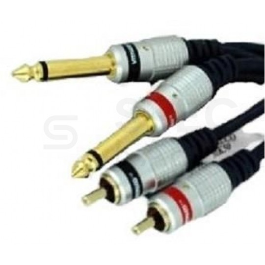 VITALCO MK50 Kabel Audio 2x Jack 6,3mm Mono (wtyk) / 2x RCA Cinch (wtyk) 3m