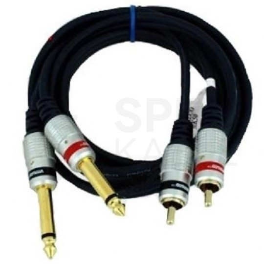 VITALCO MK50 Kabel Audio 2x Jack 6,3mm Mono (wtyk) / 2x RCA Cinch (wtyk) 3m