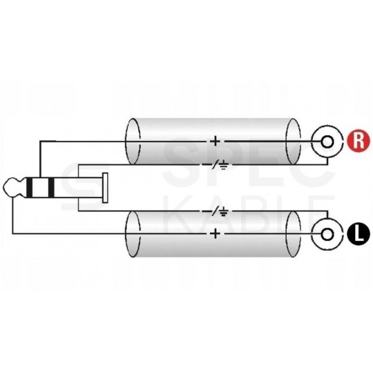 VITALCO MK50 Kabel Audio 2x Jack 6,3mm Mono (wtyk) / 2x RCA Cinch (wtyk) 3m