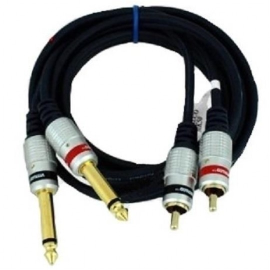 VITALCO MK50 Kabel Audio 2x Jack 6,3mm Mono (wtyk) / 2x RCA Cinch (wtyk) 5m