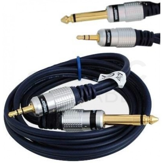 VITALCO MK67 Kabel Audio mini Jack 3,5mm Stereo (wtyk) / Jack 6,3mm Mono (wtyk) 1,5m