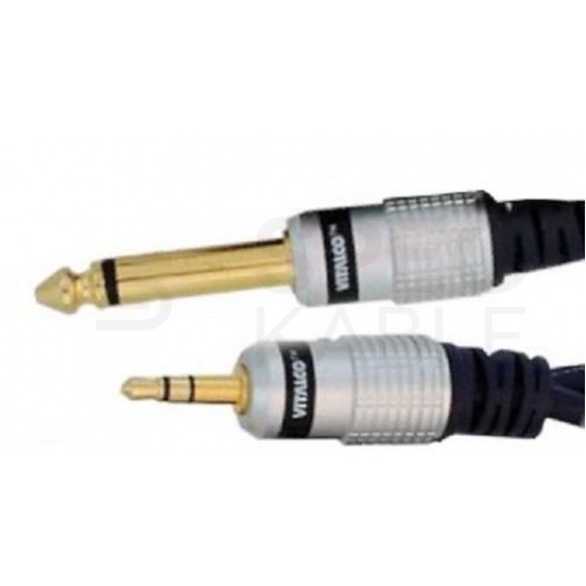VITALCO MK67 Kabel Audio mini Jack 3,5mm Stereo (wtyk) / Jack 6,3mm Mono (wtyk) 3m