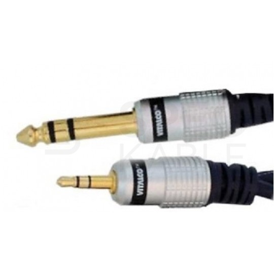 VITALCO MK68 Kabel Audio mini Jack 3,5mm Stereo (wtyk) / Jack 6,3mm Stereo (wtyk) 1,5m