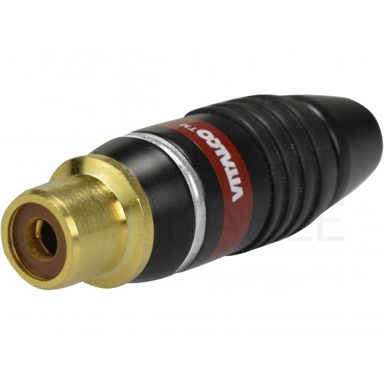 VITALCO RG14 Gniazdo RCA Cinch na kabel do 5,6mm pozłacane czarno-białe