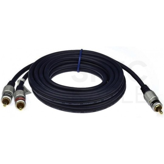 VITALCO RKD180 Kabel Audio do Subwoofera 1x RCA Cinch (wtyk) / 2x RCA Cinch (wtyk) 3m