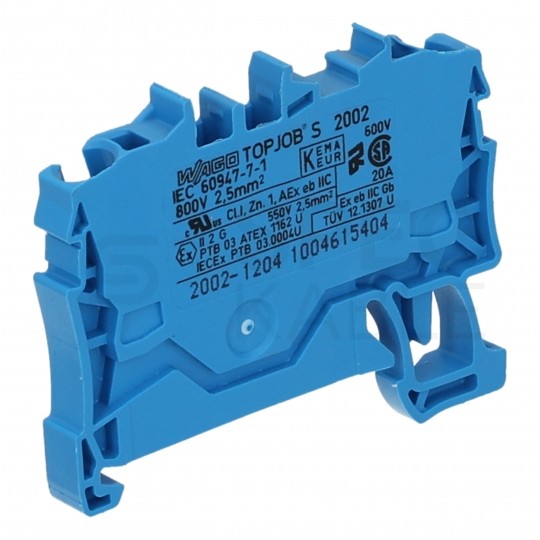 WAGO 2002-1204 Złączka szynowa 1-torowa ZUG 2,5mm2 24A niebieska TOPJOBS