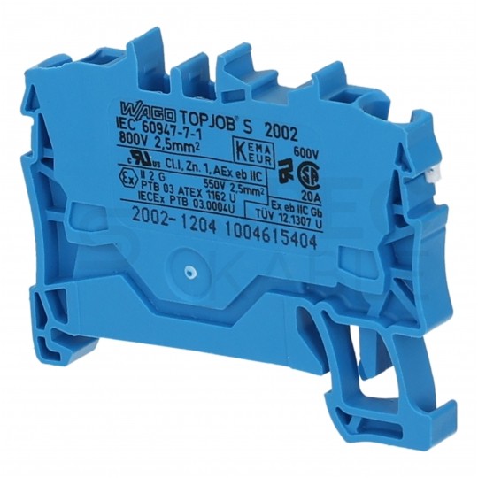 WAGO 2002-1204 Złączka szynowa 1-torowa ZUG 2,5mm2 24A niebieska TOPJOBS