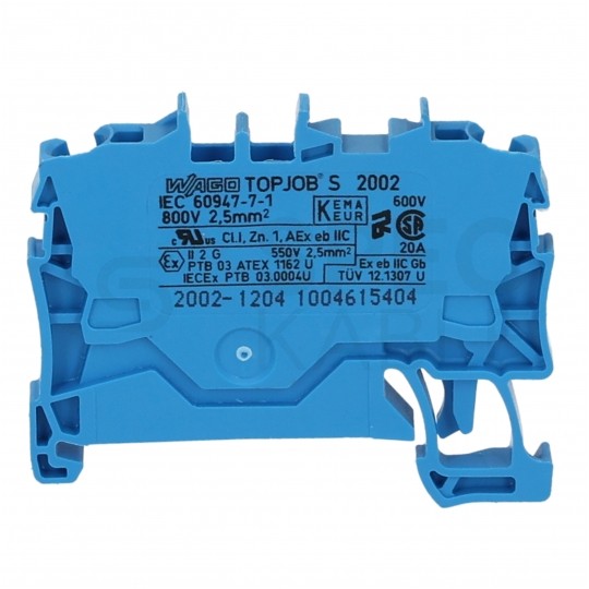 WAGO 2002-1204 Złączka szynowa 1-torowa ZUG 2,5mm2 24A niebieska TOPJOBS