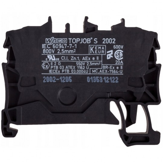 WAGO 2002-1205 Złączka szynowa 1-torowa ZUG 2,5mm2 24A czarna TOPJOBS