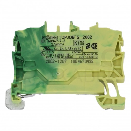 WAGO 2002-1207 Złączka szynowa 1-torowa ZUG 2,5mm2 24A żółto-zielona TOPJOBS