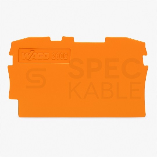 WAGO 2002-1292 Ścianka końcowa / wewnętrzna szara do złączek pomarańczowa WAGO TOP JOBS 2,5mm2