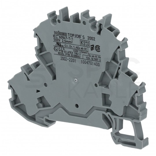 WAGO 2002-2201 Złączka szynowa 2-piętrowa ZUG 2,5mm2 24A szara TOPJOBS