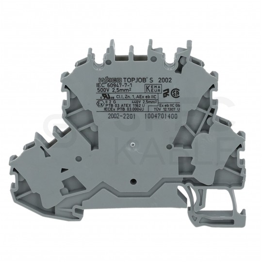 WAGO 2002-2201 Złączka szynowa 2-piętrowa ZUG 2,5mm2 24A szara TOPJOBS