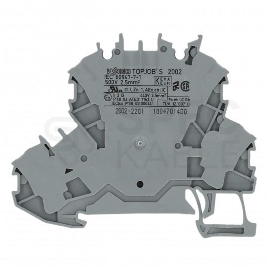 WAGO 2002-2201 Złączka szynowa 2-piętrowa ZUG 2,5mm2 24A szara TOPJOBS