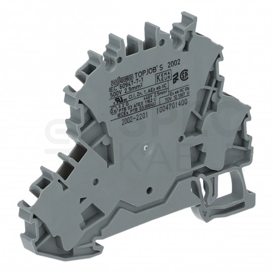 WAGO 2002-2201 Złączka szynowa 2-piętrowa ZUG 2,5mm2 24A szara TOPJOBS