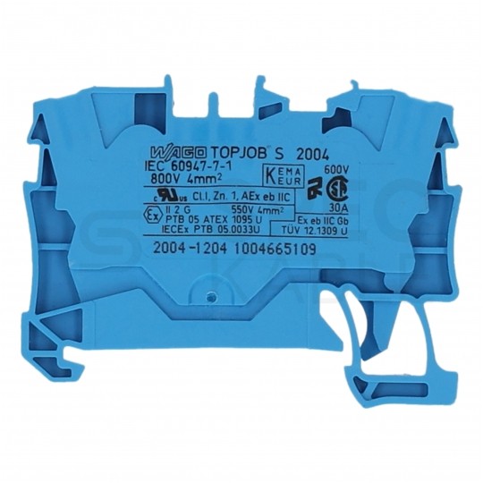 WAGO 2004-1204 Złączka szynowa 1-torowa ZUG 4mm2 32A niebieska TOPJOBS