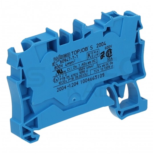 WAGO 2004-1204 Złączka szynowa 1-torowa ZUG 4mm2 32A niebieska TOPJOBS