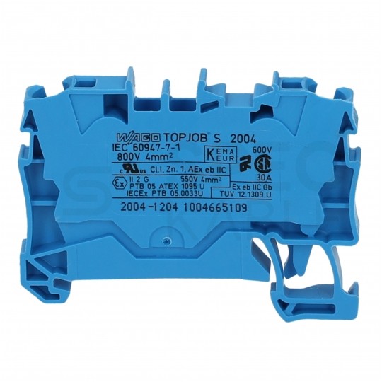 WAGO 2004-1204 Złączka szynowa 1-torowa ZUG 4mm2 32A niebieska TOPJOBS