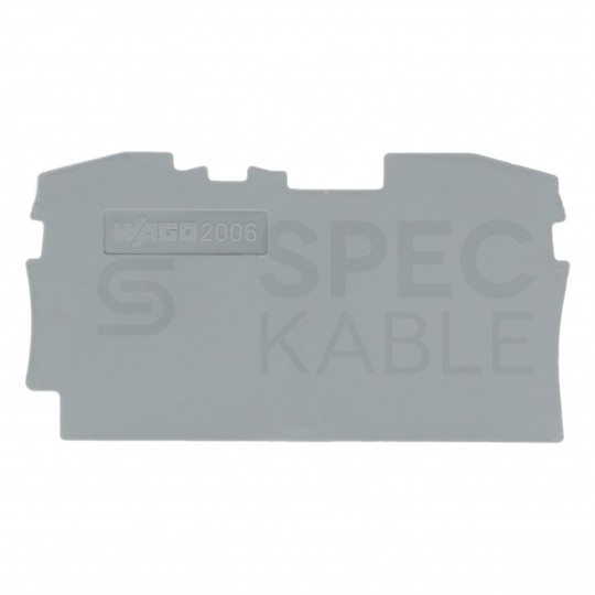 WAGO 2006-1291 Ścianka końcowa / wewnętrzna szara do złączek WAGO TOP JOBS 6mm2