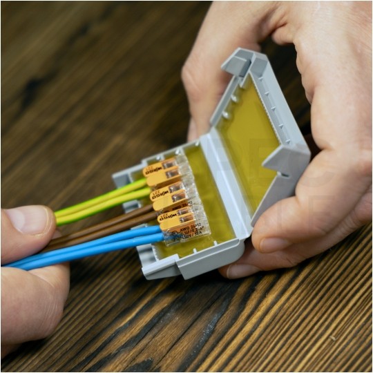 WAGO 207-1372 Mufa kablowa żelowa przelotowa GELBOX IPX8 na 2 złączki 0,2-4mm2 WAGO 221 INLINE